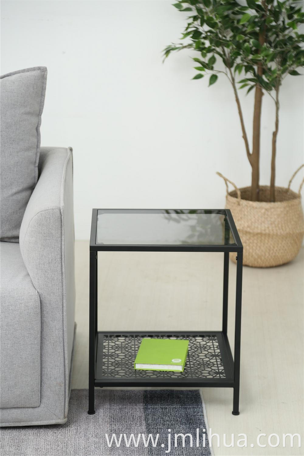 glass side table 